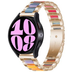 Dreireihiges Uhrenarmband aus Kunstharz und Metall, passend für Samsung Galaxy Watch 6 / 6 Classic