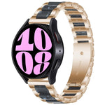 Dreireihiges Uhrenarmband aus Kunstharz und Metall, passend für Samsung Galaxy Watch 6 / 6 Classic