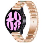 Dreireihiges Uhrenarmband aus Kunstharz und Metall, passend für Samsung Galaxy Watch 6 / 6 Classic
