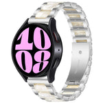Dreireihiges Uhrenarmband aus Kunstharz und Metall, passend für Samsung Galaxy Watch 6 / 6 Classic