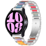Dreireihiges Uhrenarmband aus Kunstharz und Metall, passend für Samsung Galaxy Watch 6 / 6 Classic