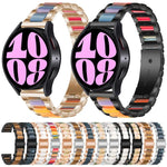 Dreireihiges Uhrenarmband aus Kunstharz und Metall, passend für Samsung Galaxy Watch 6 / 6 Classic