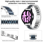 Dreireihiges Uhrenarmband aus Kunstharz und Metall, passend für Samsung Galaxy Watch 6 / 6 Classic