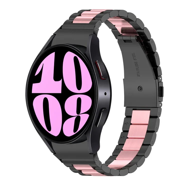 Dreireihiges Edelstahl-Uhrenarmband, für Samsung Galaxy Watch 6 / 6 Classic