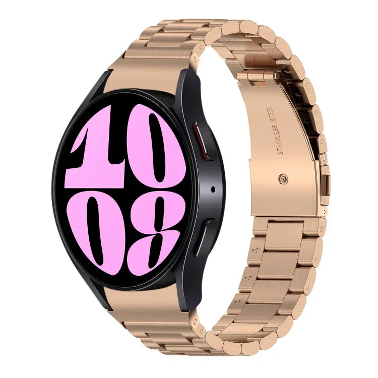 Three Bead Stainless Steel Watch Band, For Samsung Galaxy Watch 6 / 6 Classic