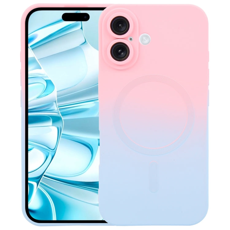 Flüssiges TPU-Silikon-MagSafe-Handyhülle mit Farbverlauf, Für iPhone 17e / 16e, Für iPhone 17 Pro Max, Für iPhone 17 Pro, Für iPhone 17, Für iPhone Air, Für iPhone 16 Pro Max, Für iPhone 16 Pro, Für iPhone 16 Plus