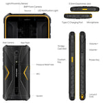 Ulefone Armor X12 Pro, robustes Smartphone (IP68/IP69K), 5,45 Zoll, Android 15, MediaTek Helio G36 Octa-Core-Prozessor, Netzwerk: 4G, NFC, 4 GB + 64 GB