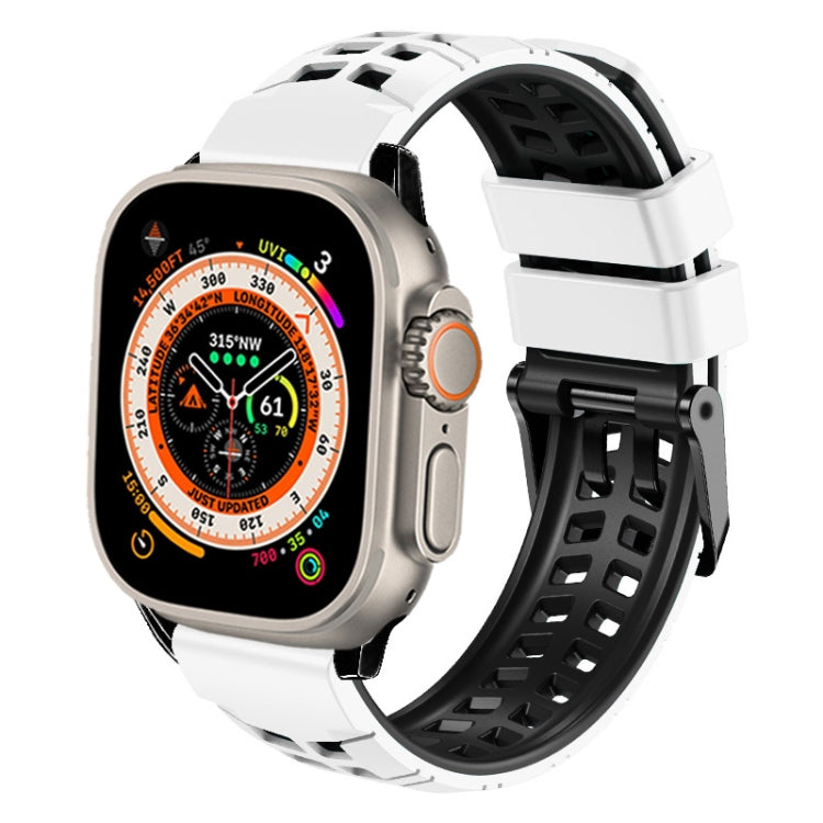 Twill-Doppelreihige Schnallen-Silikon-Uhrenarmband, für Apple Watch Ultra 49mm, für Apple Watch SE 2023 44mm, für Apple Watch SE 2023 40mm, für Apple Watch Ultra 2 49mm, für Apple Watch Series 9 45mm