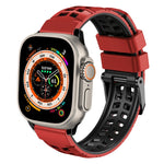 Twill Dual-row Buckle Silicone Watch Band, For Apple Watch Ultra 49mm, For Apple Watch SE 2023 44mm, For Apple Watch SE 2023 40mm, For Apple Watch Ultra 2 49mm, For Apple Watch Series 9 45mm