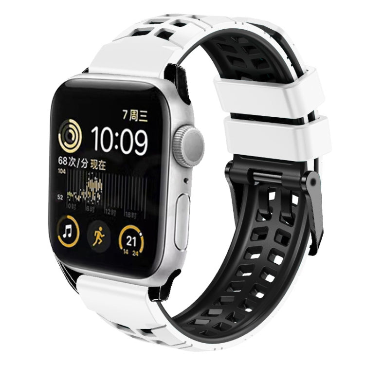 Twill-Doppelreihige Schnallen-Silikon-Uhrenarmband, für Apple Watch SE 2022 40mm, für Apple Watch SE 2022 44mm, für Apple Watch Series 9 41mm, für Apple Watch Series 8 41mm, für Apple Watch Series 8 45mm