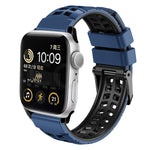 Twill-Doppelreihige Schnallen-Silikon-Uhrenarmband, für Apple Watch SE 40mm, für Apple Watch SE 44mm, für Apple Watch Series 7 41mm, für Apple Watch Series 7 45mm, für Apple Watch Series 6 40mm