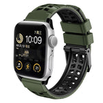 Twill-Doppelreihige Schnallen-Silikon-Uhrenarmband, für Apple Watch SE 40mm, für Apple Watch SE 44mm, für Apple Watch Series 7 41mm, für Apple Watch Series 7 45mm, für Apple Watch Series 6 40mm