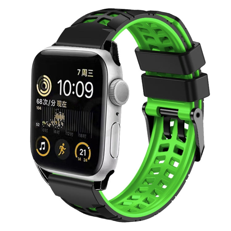 Twill-Doppelreihige Schnallen-Silikon-Uhrenarmband, für Apple Watch SE 40mm, für Apple Watch SE 44mm, für Apple Watch Series 7 41mm, für Apple Watch Series 7 45mm, für Apple Watch Series 6 40mm