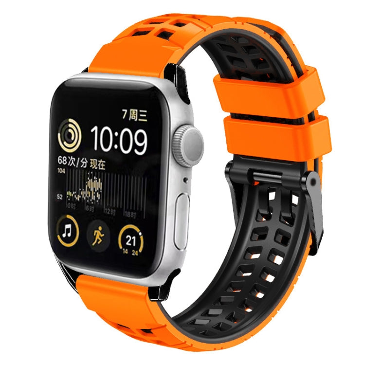 Twill-Doppelreihige Schnallen-Silikon-Uhrenarmband, für Apple Watch SE 40mm, für Apple Watch SE 44mm, für Apple Watch Series 7 41mm, für Apple Watch Series 7 45mm, für Apple Watch Series 6 40mm