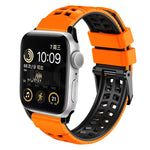 Twill-Doppelreihige Schnallen-Silikon-Uhrenarmband, für Apple Watch SE 40mm, für Apple Watch SE 44mm, für Apple Watch Series 7 41mm, für Apple Watch Series 7 45mm, für Apple Watch Series 6 40mm