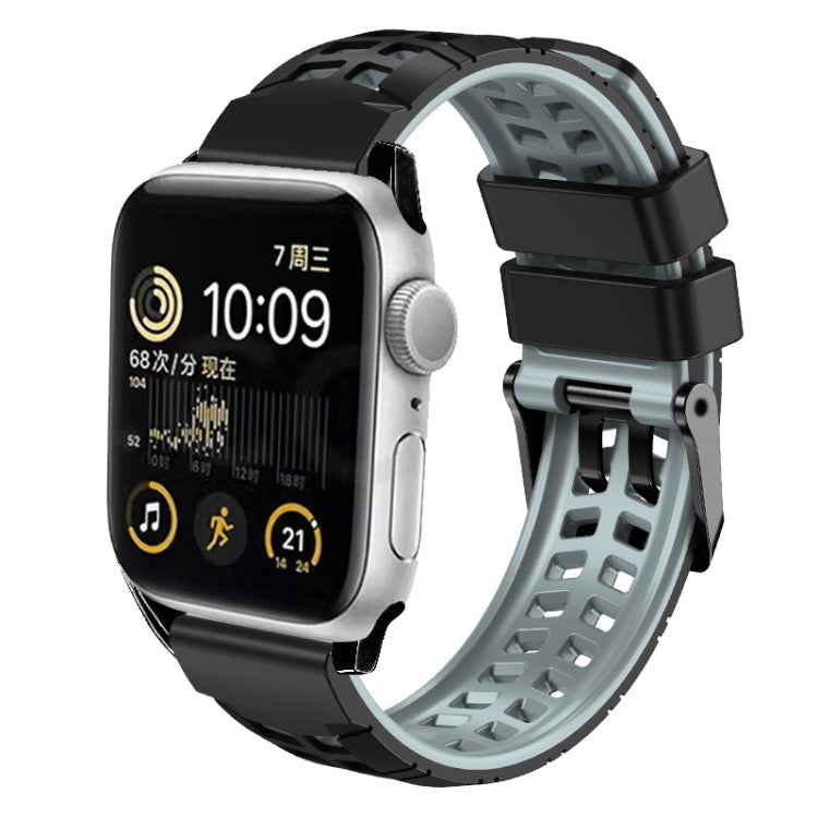 Twill-Doppelreihige Schnallen-Silikon-Uhrenarmband, für Apple Watch SE 40mm, für Apple Watch SE 44mm, für Apple Watch Series 7 41mm, für Apple Watch Series 7 45mm, für Apple Watch Series 6 40mm