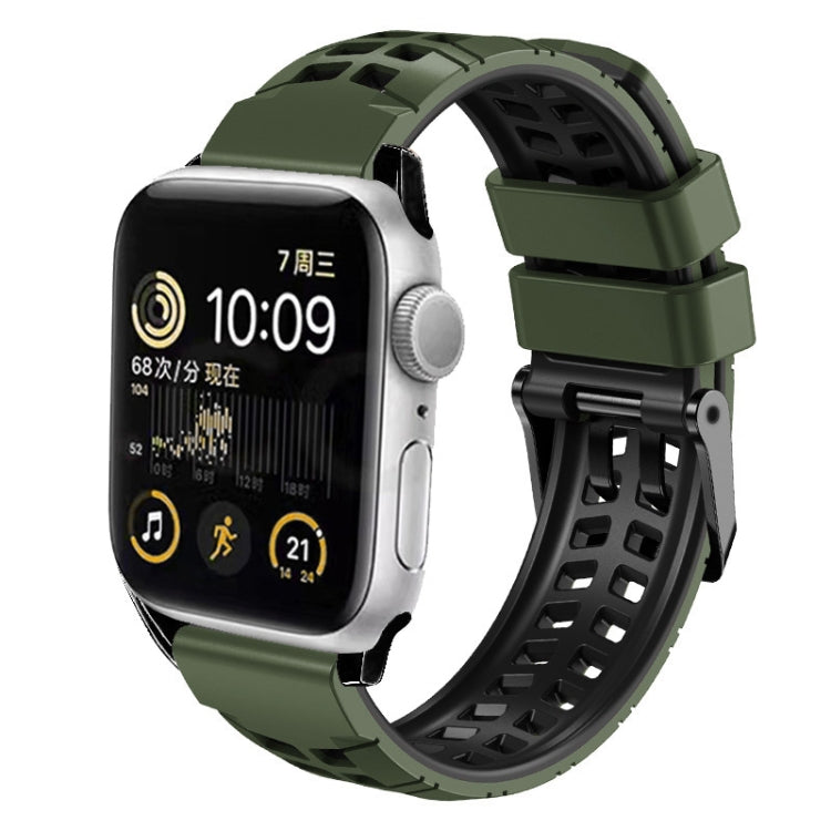 Twill-Doppelreihige Schnallen-Silikon-Uhrenarmband, für Apple Watch Series 4 40mm, für Apple Watch Series 3 38mm, für Apple Watch 38mm, für Apple Watch Series 3 42mm, für Apple Watch Series 2 42mm
