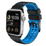 Twill-Doppelreihige Schnallen-Silikon-Uhrenarmband, für Apple Watch Series 4 40mm, für Apple Watch Series 3 38mm, für Apple Watch 38mm, für Apple Watch Series 3 42mm, für Apple Watch Series 2 42mm