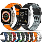 Twill-Doppelreihige Schnallen-Silikon-Uhrenarmband, für Apple Watch SE 2022 40mm, für Apple Watch SE 2022 44mm, für Apple Watch Series 9 41mm, für Apple Watch Series 8 41mm, für Apple Watch Series 8 45mm