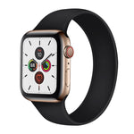 Für Apple Watch Series 5 &amp; 4 (40 mm) / 3 &amp; 2 &amp; 1 (38 mm): Elastisches Silikon-Ersatzarmband in Unifarben, Größen: S (130 mm), M (143 mm), L (156 mm)