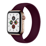 Für Apple Watch Series 5 &amp; 4 (40 mm) / 3 &amp; 2 &amp; 1 (38 mm): Elastisches Silikon-Ersatzarmband in Unifarben, Größen: S (130 mm), M (143 mm), L (156 mm)