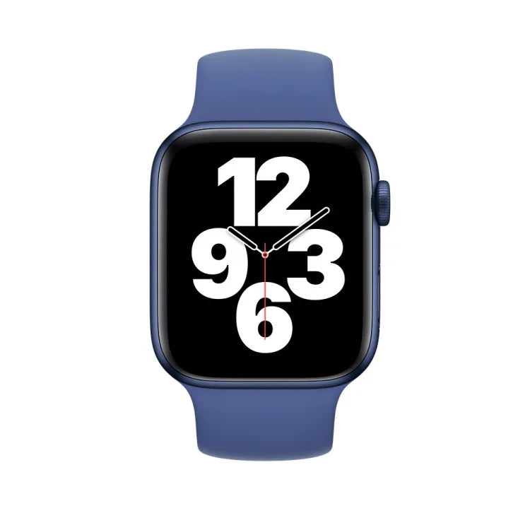 Für Apple Watch Series 8 &amp; 7 (41 mm) / SE 2 &amp; 6 &amp; SE 5 &amp; 4 (40 mm) / 3 &amp; 2 &amp; 1 (38 mm): Elastisches Silikonarmband in einfarbiger Farbe, Größe: M (143 mm) (Aquablau).