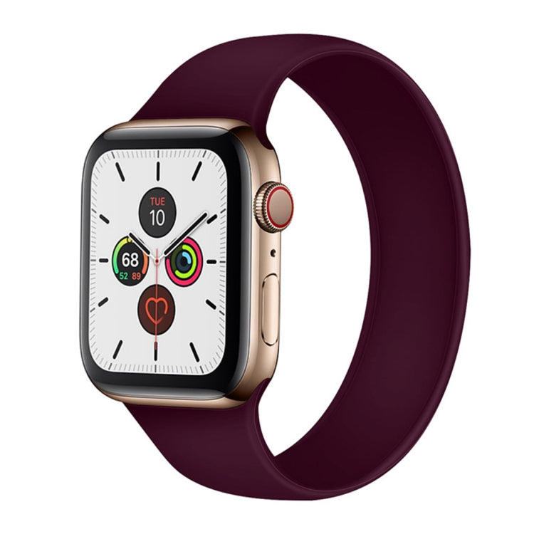 Für Apple Watch Series 5 &amp; 4 (40 mm) / 3 &amp; 2 &amp; 1 (38 mm): Elastisches Silikon-Ersatzarmband in Unifarben, Größen: S (130 mm), M (143 mm), L (156 mm)