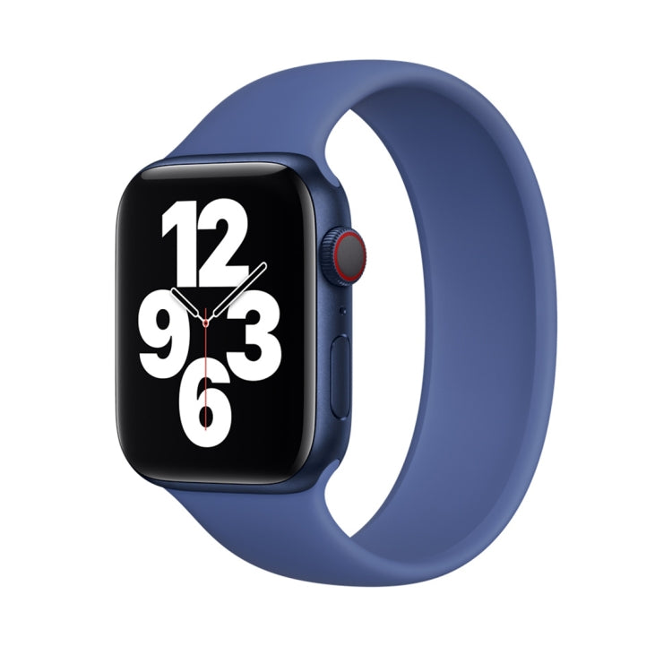Für Apple Watch Series 8 &amp; 7 (41 mm), SE 2 &amp; 6, SE 5 &amp; 4 (40 mm) und 3 &amp; 2 &amp; 1 (38 mm): Elastisches Silikonarmband in Unifarbe, Größe: L (156 mm).