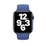 Für Apple Watch Series 8 &amp; 7 (41 mm), SE 2 &amp; 6, SE 5 &amp; 4 (40 mm) und 3 &amp; 2 &amp; 1 (38 mm): Elastisches Silikonarmband in Unifarbe, Größe: L (156 mm).