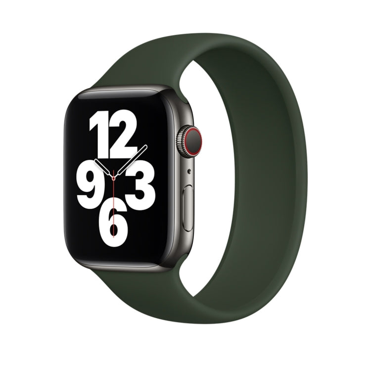 Für Apple Watch Series 8 &amp; 7 (41 mm), SE 2 &amp; 6, SE 5 &amp; 4 (40 mm) und 3 &amp; 2 &amp; 1 (38 mm): Elastisches Silikonarmband in Unifarbe, Größe: L (156 mm).