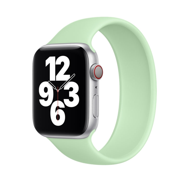 Für Apple Watch Series 8 &amp; 7 (41 mm), SE 2 &amp; 6, SE 5 &amp; 4 (40 mm) und 3 &amp; 2 &amp; 1 (38 mm): Elastisches Silikonarmband in Unifarbe, Größe: L (156 mm).