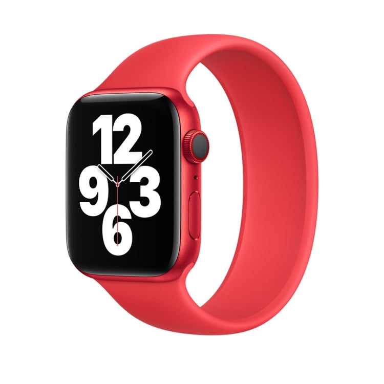 Für Apple Watch Series 8 &amp; 7 (41 mm), SE 2 &amp; 6, SE 5 &amp; 4 (40 mm) und 3 &amp; 2 &amp; 1 (38 mm): Elastisches Silikonarmband in Unifarbe, Größe: L (156 mm).