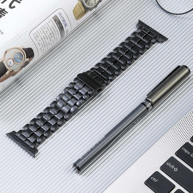 Fünf-Perlen-Armband aus Titanstahl, passend für Apple Watch Series 6 (44 mm), Apple Watch Series 5 (44 mm), Apple Watch Series 5 (40 mm), Apple Watch Series 4 (44 mm), Apple Watch (42 mm), Apple Watch Series 3 (38 mm), Apple Watch (38 mm) ...