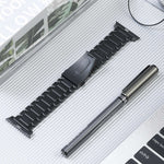 Fünf-Perlen-Armband aus Titanstahl, passend für Apple Watch Series 6 (44 mm), Apple Watch Series 5 (44 mm), Apple Watch Series 5 (40 mm), Apple Watch Series 4 (44 mm), Apple Watch (42 mm), Apple Watch Series 3 (38 mm), Apple Watch (38 mm) ...