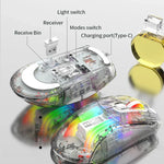 XUNFOX XYH20RGB 2.4G + BT + kabelgebundene transparente 2400DPI RGB-Licht Gaming-Maus, 2.4G + BT + kabelgebunden
