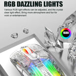 XUNFOX XYH20RGB 2.4G + BT + kabelgebundene transparente 2400DPI RGB-Licht Gaming-Maus, 2.4G + BT + kabelgebunden