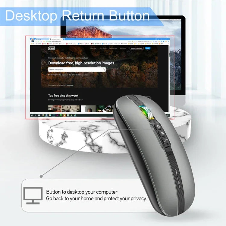 HXSJ M113 Dual-Mode Kabellose Maus mit 2,4 GHz und Bluetooth 5.1, 2400 DPI