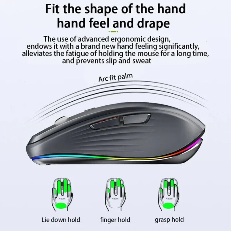 HXSJ M303 2400DPI Dual Mode 2.4GHz + Bluetooth 5.1 Kabellose Maus