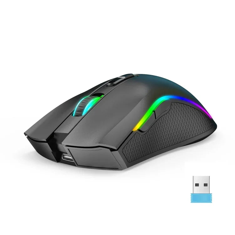HXSJ T69 4800DPI RGB 2.4GHz Kabellose Maus, T69