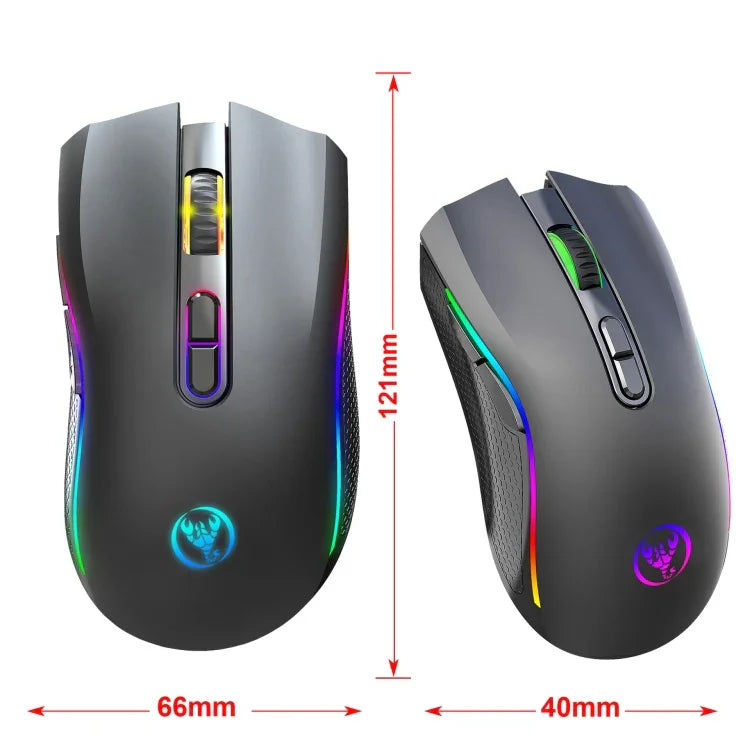 HXSJ T69 4800DPI RGB 2.4GHz Kabellose Maus, T69