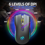 HXSJ T69 4800DPI RGB 2.4GHz Kabellose Maus, T69