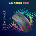 HXSJ T69 4800DPI RGB 2.4GHz Kabellose Maus, T69