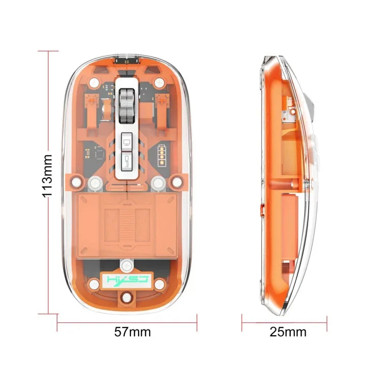 HXSJ T900 Transparente magnetische kabellose Drei-Modi-Gaming-Maus