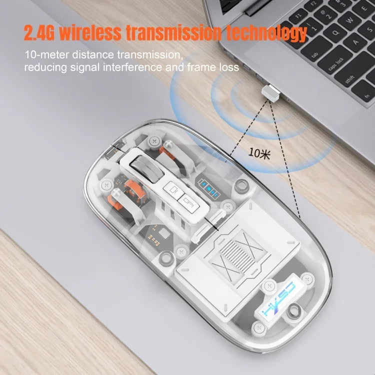 HXSJ T900 Transparente magnetische kabellose Drei-Modi-Gaming-Maus