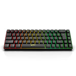 HXSJ V200 Kabelgebundene mechanische RGB-Tastatur mit Hintergrundbeleuchtung, 68 Tastenkappen, Kabellänge: 1,7 m, V200 Schwarz, V200 Weiß