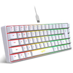 HXSJ V200 Kabelgebundene mechanische RGB-Tastatur mit Hintergrundbeleuchtung, 68 Tastenkappen, Kabellänge: 1,7 m, V200 Schwarz, V200 Weiß