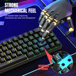 HXSJ V200 Kabelgebundene mechanische RGB-Tastatur mit Hintergrundbeleuchtung, 68 Tastenkappen, Kabellänge: 1,7 m, V200 Schwarz, V200 Weiß
