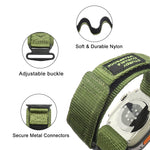 AW Nylon Zweiteiliges Uhrenarmband, für Apple Watch Series 7 41mm, für Apple Watch Series 7 45mm, für Apple Watch SE 40mm, für Apple Watch SE 44mm, für Apple Watch Series 6 40mm, für Apple Watch Series 6 44mm, für Apple Watch Series 5 44mm