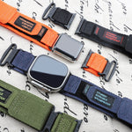 AW Nylon Zweiteiliges Uhrenarmband, für Apple Watch Series 7 41mm, für Apple Watch Series 7 45mm, für Apple Watch SE 40mm, für Apple Watch SE 44mm, für Apple Watch Series 6 40mm, für Apple Watch Series 6 44mm, für Apple Watch Series 5 44mm