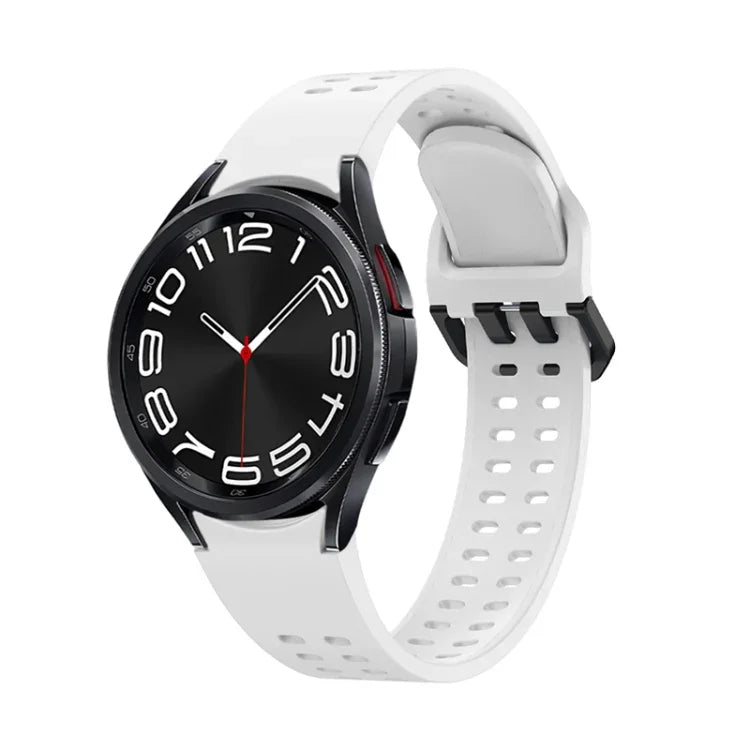 Doppelreihiges, einfarbiges Silikon-Uhrenarmband mit Löchern, für Samsung Galaxy Watch 6